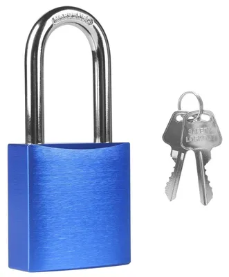 Produktbild von Vorhängeschloss Aluminium 44 mm Bügel Wetterfest Blau mit 2 Schlüsseln