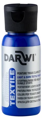 Produktbild von Darwi 4x Stoffmalfarbe, Flasche 50ml, Ultramarinblau Karibikblau DA0100050256C