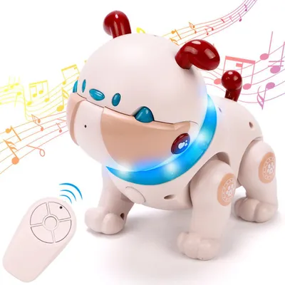 Image de Chien robotique électronique, chien acrobatique, jouet robotique pour chien à télécommande, jouet interactif pour chien avec détection tactile, musique et danse, jouet éducatif pour enfants, idéal pour les cadeaux d'anniversaire