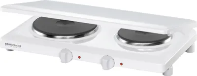 Produktbild von Doppelkochplatte THL 2597/A, langlebige Gussheizplatten, emailliertes Gehäuse, stufenlose Temperaturregelung, Überhitzungsschutz,2 Heizplatten: 145 mm Ø, 1000 Watt / 180 mm Ø, 1500 W, Abdeckung