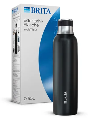 Produktbild von Brita 1046736, Karbonisiererflasche, Schwarz, Grau, Edelstahl, 0,5 l, sodaTRIO, sodaTRIO pro, 1 Stück(e)