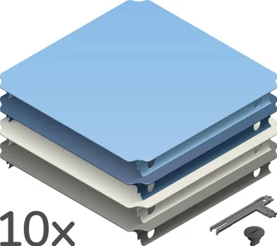 Obrázok produktu pre Quadro Sada dosiek XXL Home – rozširujúca sada s 10 doskami vo farbách Home pre tvoju stavebnicu Quadro – Petrol