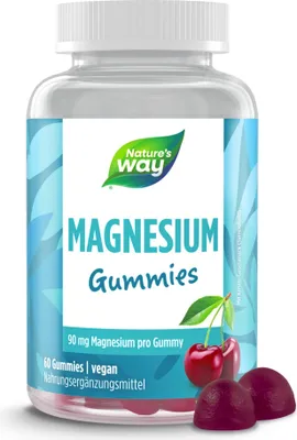 Produktbild von Magnesium Gummies – 180 mg Magnesiumcitrat, Kirsch­-Geschmack