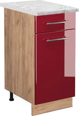 Produktbild von Küchenunterschrank Vicco Fame-Line Bordeaux Hochglanz 40 cm , AP Marmor, Model 45731