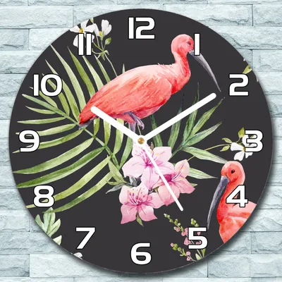Produktbild von Wanduhr aus Glas Rund fi 30 Dunkler Ibisse Quarz Deko Wohnzimmer Büro