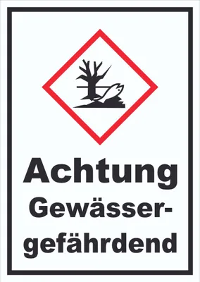 Produktbild von Schild Gewässergefährdend Verunreinigung von Wasser hochkant A6 Rückseite selbstklebend