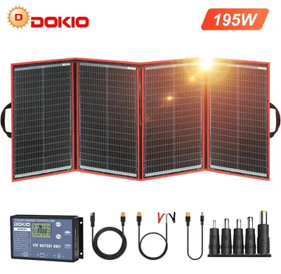 Immagine prodotto di Pannello solare pieghevole e flessibile, portatile, con regolatore a 12V, ideale per campeggio e viaggi