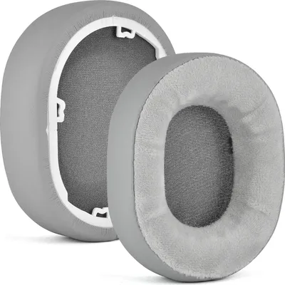 Image de INF 2 Pièces Coussinets d'Oreilles Gris Cuir & Velours Corsair HS55 HS65