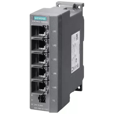 Imagen del producto de Switch Ethernet industrial de Siemens, con 5 puertos RJ45, 100 Mbps, no gestionado (6GK5005-0BA10-1CA3)
