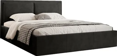 Produktbild von FEDVE Polsterbett Doppelbett Osterne II Schlafzimmer Bett Bettkasten 140x200 cm Schwarz (Riviera 100)