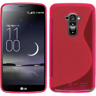 Produktbild von PhoneNatic Case kompatibel mit LG G Flex - pink Silikon Hülle S-Style + 2 Schutzfolien
