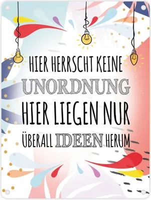 Produktbild von Metallschild mit Spruch: Hier herrscht keine Unordnung, ... Blechschild Schild