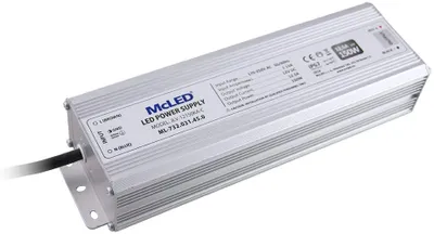 Immagine prodotto di Alimentatore McLED 12V per strisce LED da 150W | Trasformatore da 230V a DC12V per lampade | Classe di protezione IP67 impermeabile | Trasformatore con alloggiamento in alluminio da 244x72x46mm | Alimentatore switching 170-250 VAC