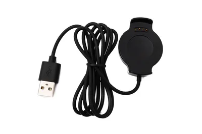 Produktbild von SYSTEM-S USB 2.0 Kabel 100 cm Ladestation für Huawei Watch 2 Smartwatch 5V Adapter in Schwarz