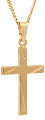 Produktbild von Gold Anhänger Kreuz  mit Goldkette massiv 333 - 8 Karat Gold 42 cm