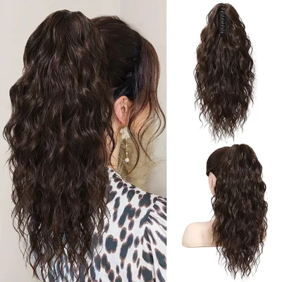 Productafbeelding van Ponytail Haarstuk - 45 cm Donkerbruin met Klips