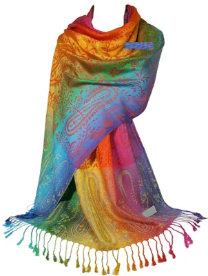 Immagine prodotto di Omgoods - Sciarpa in cashmere leggero con motivo paisley, ideale per le donne