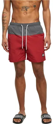 Immagine prodotto di Pantaloncini da bagno Urban Classics Block Uomo brickred/darkshadow - M