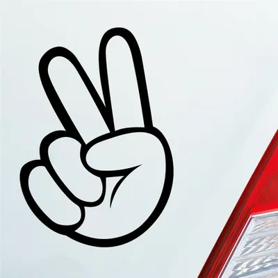 Produktbild von Auto Aufkleber Peace Shocker Zeichen Tuning 10x7 cm Schwarz Glanz Sticker Heckscheibenaufkleber