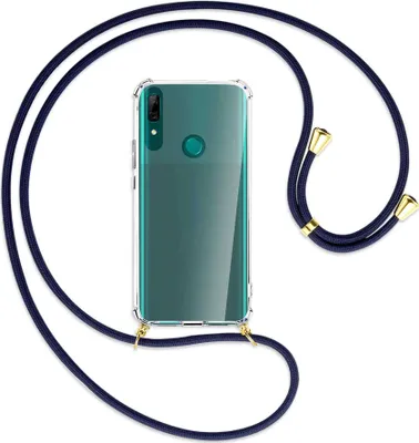 Produktbild von Handykette Backcover-Schutzhülle mit Band (Metall goldfarben) für Huawei P Smart Z - dunkelblau