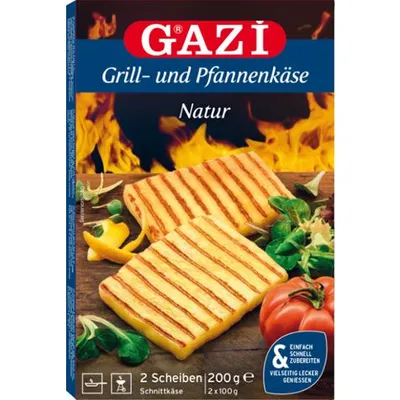 Produktbild von Gazi Grill- und Pfannenkäse Natur 24x 200g 45% Fett i.Tr. Grillkäse Schnitt-Käse