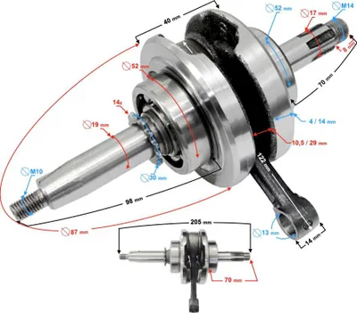 Produktbild von Kurbelwelle für ein 50-cm³-4-Takt-Moped