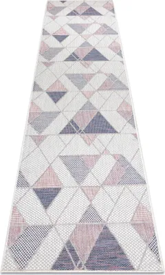 Produktbild von Teppich, Läufer SISAL SION Geometrisch, Dreiecke 3006 flach gewebt ecru / rosa Rosa 70x300 cm