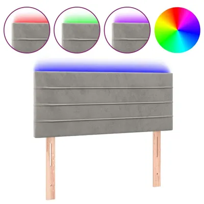 Produktbild von vidaXL LED Kopfteil Hellgrau 80x5x78/88 cm Samt