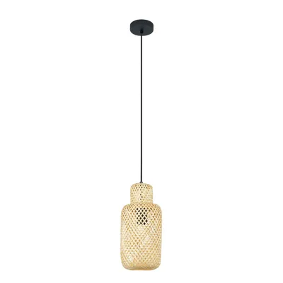 Produktbild von Lindby Hängeleuchte Venora, Ø 15 cm, Bambus, E27