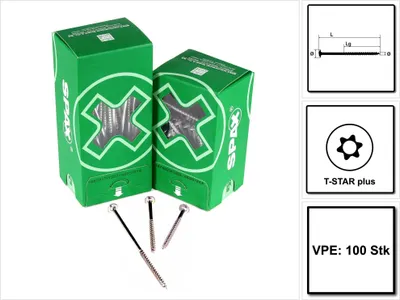 Produktbild von SPAX Tellerkopf T-STAR+ 6,0x120/68 Wirox 100 Stk