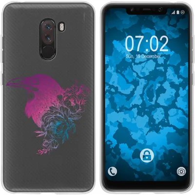 Produktbild von PhoneNatic Case kompatibel mit Xiaomi Pocophone F1 Silikon-Hülle Floral Rabe M4-6