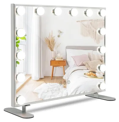 Produktbild von Hollywood Spiegel 2in1 Tisch- & Wandspiegel mit 14 dimmbaren LEDs, 3 Lichtfarben, Touch-Steuerung