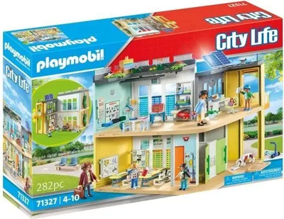 Produktbild von PLAYMOBIL City Life Schule Aménagée 71327, 282 Teile, Mit Aufzug und Dachgarten, 4+ Jahre
