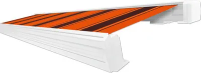 Produktbild von SOLUNA Kassettenmarkise Exquisit 3x2,5 Dessin 744 Gestell RAL 9010 reinweiß Antrieb rechts inkl. Motor und Wandschalter