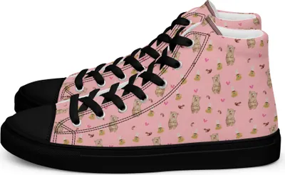 Produktbild von Mr. & Mrs. Panda Damen Sneaker Black Edition Bär Kaffee Größe 43 - Rosa - Geschenk, Schwarze, Motivation, Coffee, Sneakers, Schwarz, für, Bären, Schwarzer, Teddy