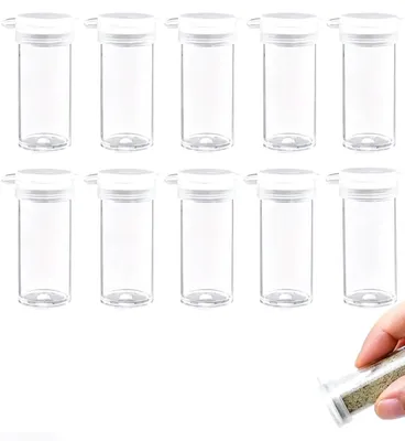 Gewürzstreuer-Set, 10 Stück, 9 ml, Kunststoff, tragbar, mit Deckel
