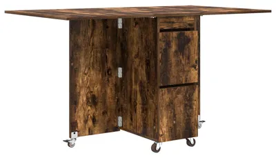 Image de vidaXL Table à manger 2 pièces 140 x 80 x 77 cm Panneau de bois Chêne fumé