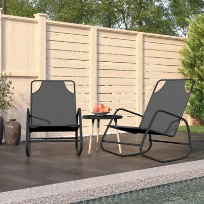 Produktbild von Schaukelliegen 2 Stk. Grau Stahl und Textilene , Gartenliegen Design 2024