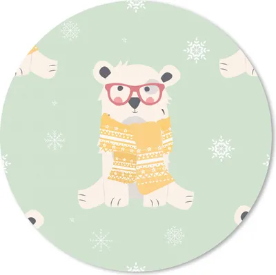 Produktbild von MuchoWow® Mauspad Mousepad Eisbär - Schnittmuster - Schal 20x20 cm - Mousepads - Maus Mat - Pad - Mausunterlage - Schreibtischmatte
