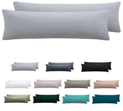 Produktbild von Seitenschläferkissen Bezug 40 x 145 cm Grau 2er Set Mikrofaser