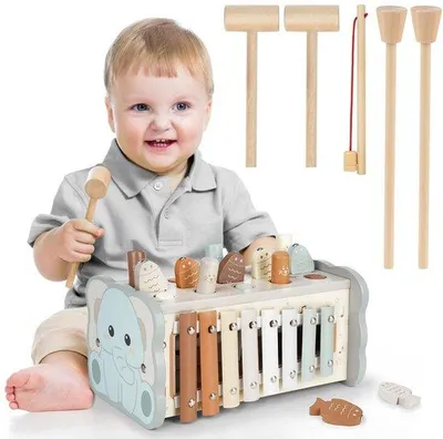 Productafbeelding van Montessori Hamerspel en Xylofoon Speelgoed voor Kinderen vanaf 1 Jaar
