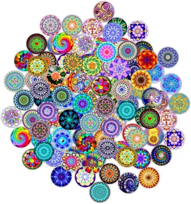 Produktbild von Glassteine bunt, 12 mm, 100 Stück, für DIY Schmuck und Dekoration