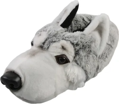 Produktbild von SAM's Uni Tierhausschuhe Husky Wolf , Grau, 37/39