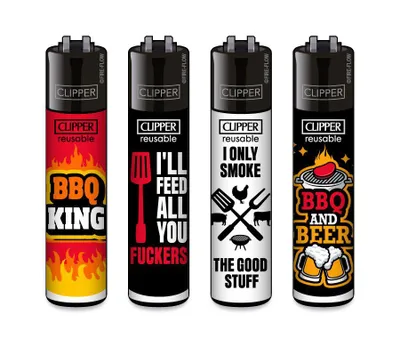 Produktbild von Clipper Feuerzeug 4er Set BBQ