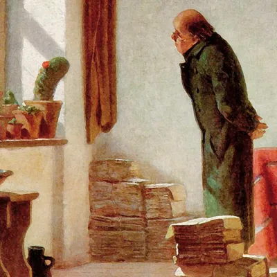 Produktbild von Carl Spitzweg Kunstdruck Bild - Der Kaktusliebhaber, 1850 (40 x 40 cm)