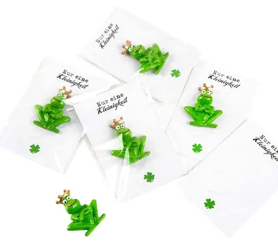 Produktbild von 10 Mini Geschenke - grüner Froschkönig + weiß schwarze Karte Nur eine klitzekleine Kleinigkeit5 Stück