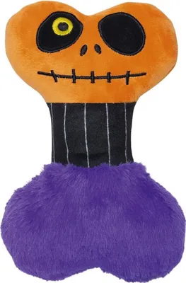 Zdjęcie produktu dla Pluszowa zabawka dla psów Beeztees – kość na Halloween, pomarańczowo-fioletowa