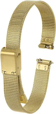 Image de Bracelet en mailles avec fermoir rapide, bracelet métallique réglable doré pour femmes et hommes