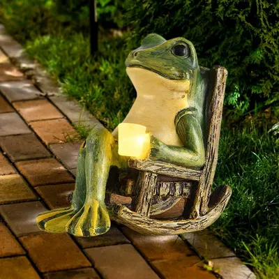 Image de Figurines de grenouilles pour la décoration d'extérieur, figurine de grenouille à énergie solaire, grenouille décorative pour l'extérieur, décoration de jardin avec une grenouille fonctionnant à l'énergie solaire et à l'éclairage LED, figurines de grenouilles pour le jardin, décoration de jardin avec une grenouille pour l'intérieur et l'extérieur.