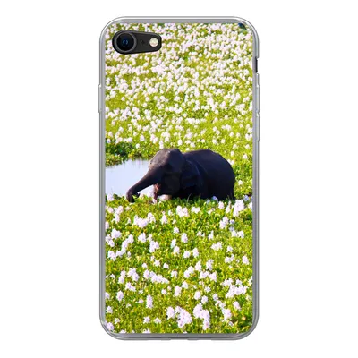 Produktbild von MuchoWow® Handyhülle Schutzhülle Hülle für iPhone 8 Elefant - Wasser - Pflanzen - Grün - Natur - Tiere Silikon Softcase Handy Hülle - Schutzhaube